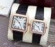 Top Grade Fake Cartier Santos Dumont Lover Watch - Diamond Case Brown Leather Strap (4)_th.jpg